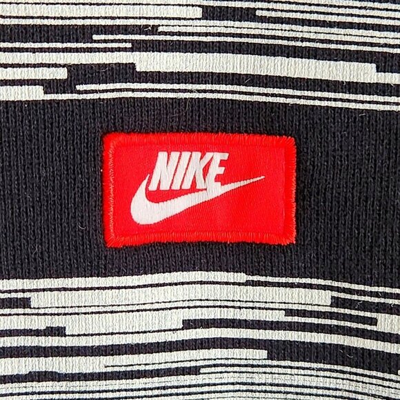 Y2K Nike Sweatshirt | Men’s M | Black White Stripe Crewneck | Vintage Streetwear - Picture 5 of 9